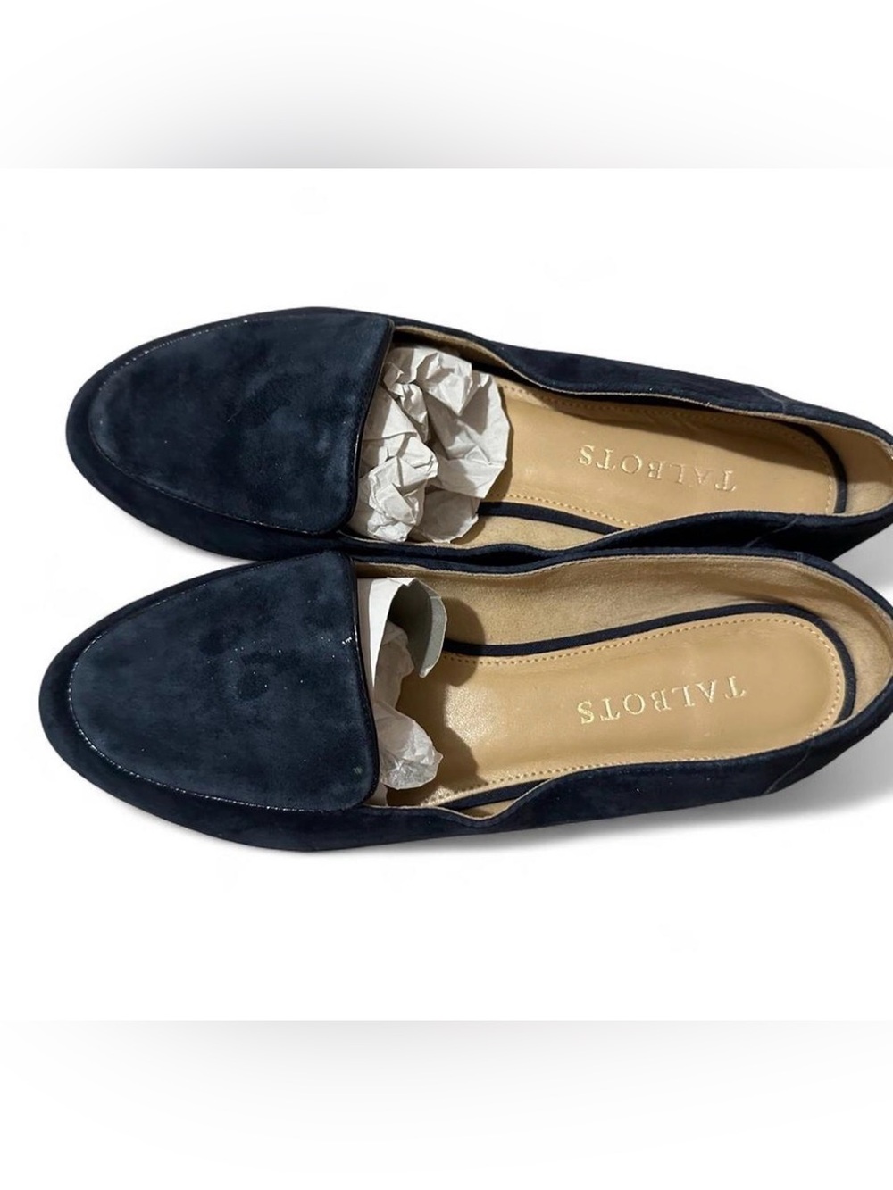 Talbots Navy Suede Pointed Toe Slip-On Loafers